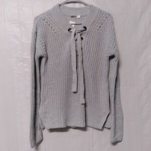 🦋 GAP Chunky Grey Sweater with Ties Small